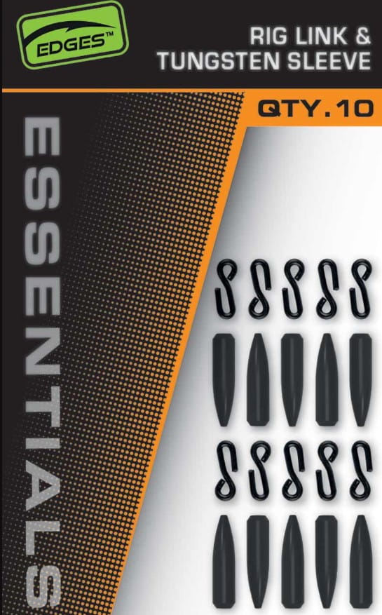 Fox Edges Rig Link a Tungsten Sleeve 10 kusov Text, Nummer, Symbol
