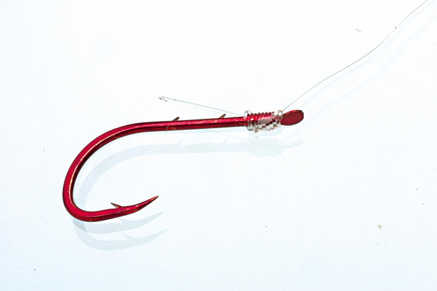 Shizen worm hooks red with barbs 90cm 10 pieces, 4 / 0.30mm