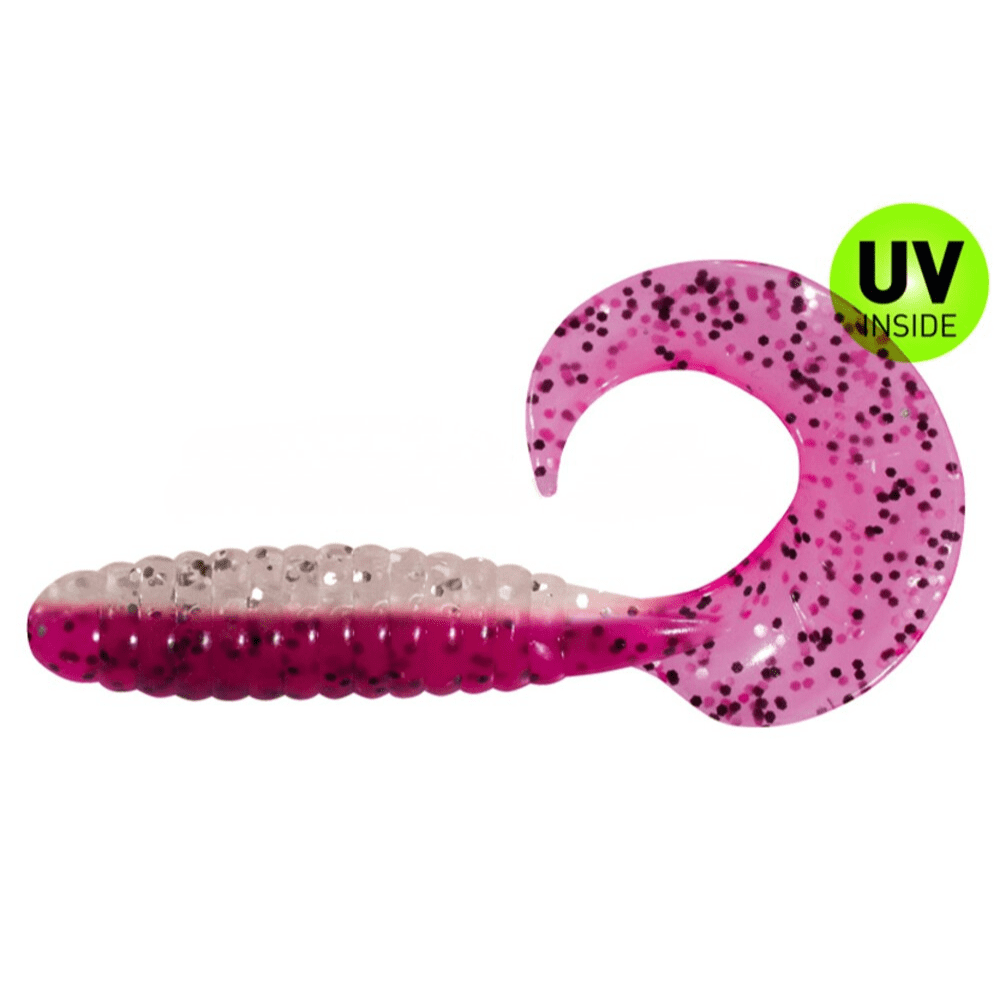 Gummi-Aufsatz, Köder, Haken-Schwanz, Pink, Glitzer