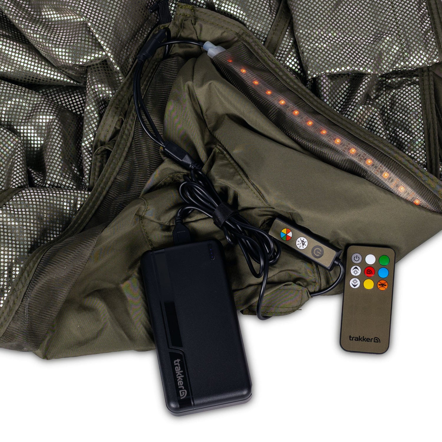 Trakker Gazebo Pro XL Nitelife Vapour Shield mit LED-Beleuchtung – Bild 2, GPS, Tracker, Power bank, LED lights, Cable