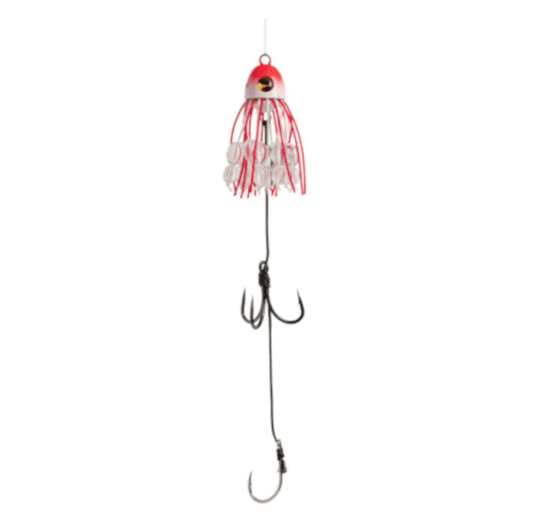 Angler-Spinner, Spinner-Lure, Dreizack-Haken, Rot-Weiß, Angeln-Tackle