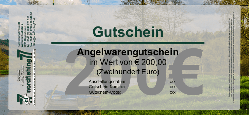 200EUR-Gutschein nordfishing77 BON DE 200€
