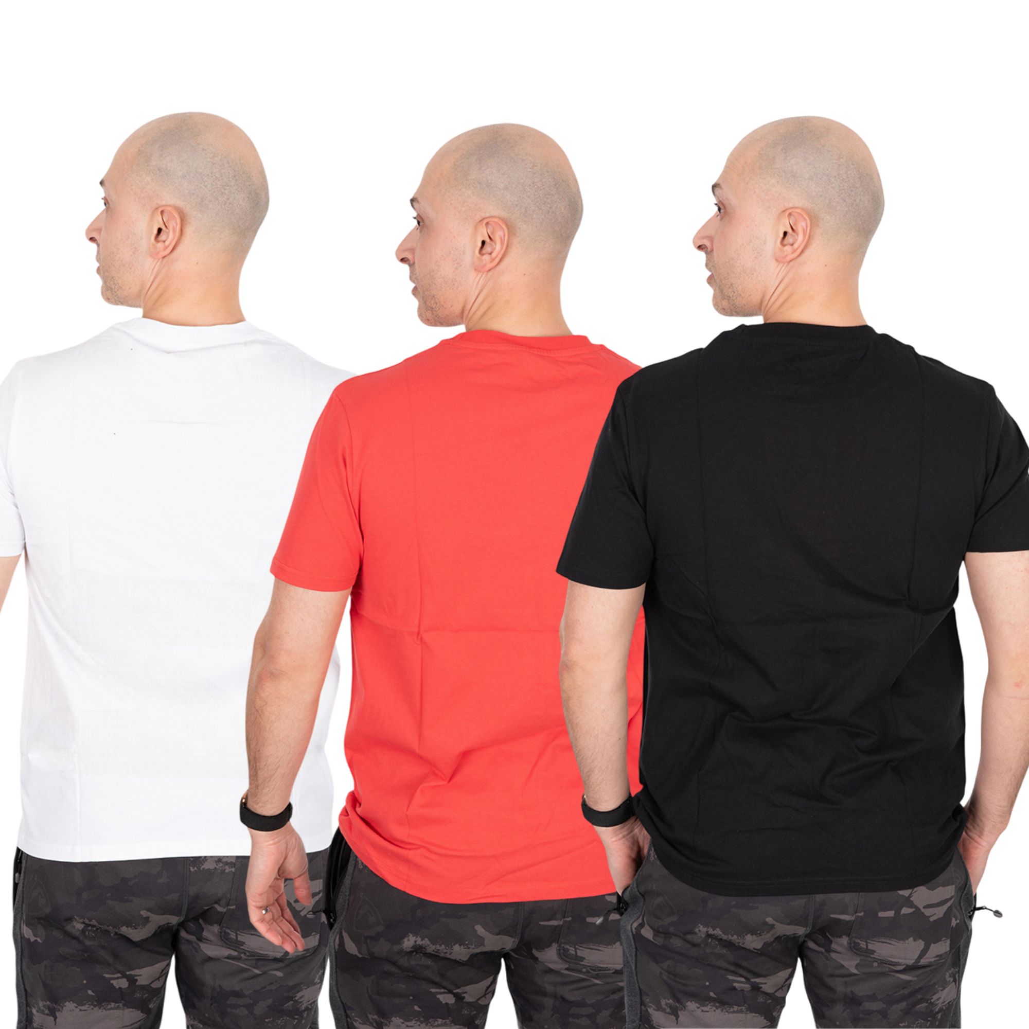 T‑Shirt, Kurze Ärmel, Dreierpack, Uni, Camouflage-Hose