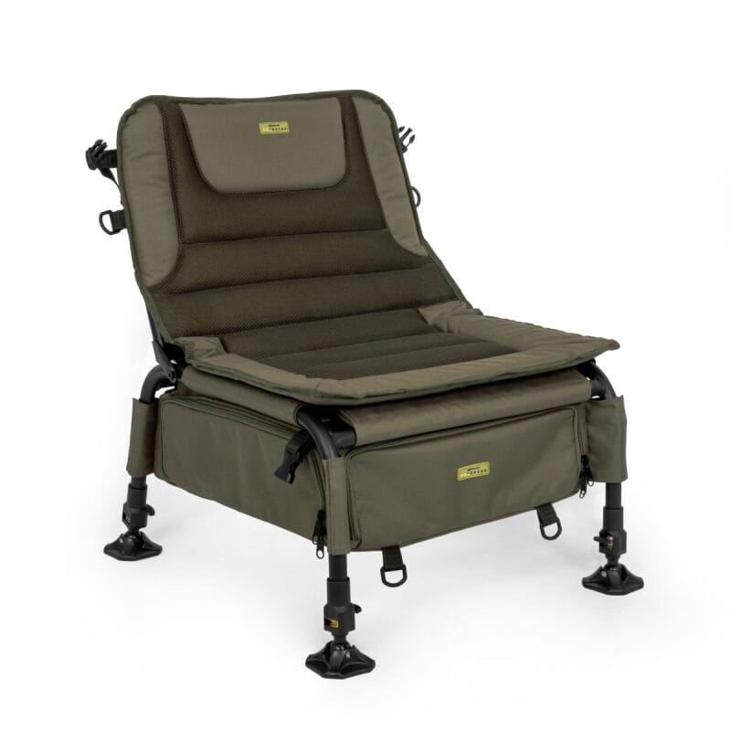 Korum Progress Ruckchair SS – Bild 3, Angelnstuhl, Kamera?, Angelnstuhl mit Stativbeinen, Fischereiausrüstung?, Rückenlehne verstellbar