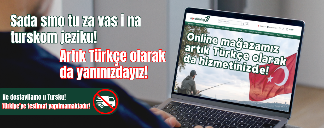 Laptop, Online-Shop, Angelbedarf, türkische Sprache, Türkische Flagge