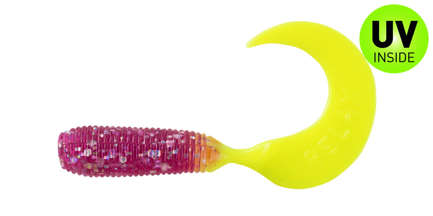 Relax Twister 4,5 cm (2") Violett-Transparent-Glitter Fire-Tail 5 kusov Rauchrohr