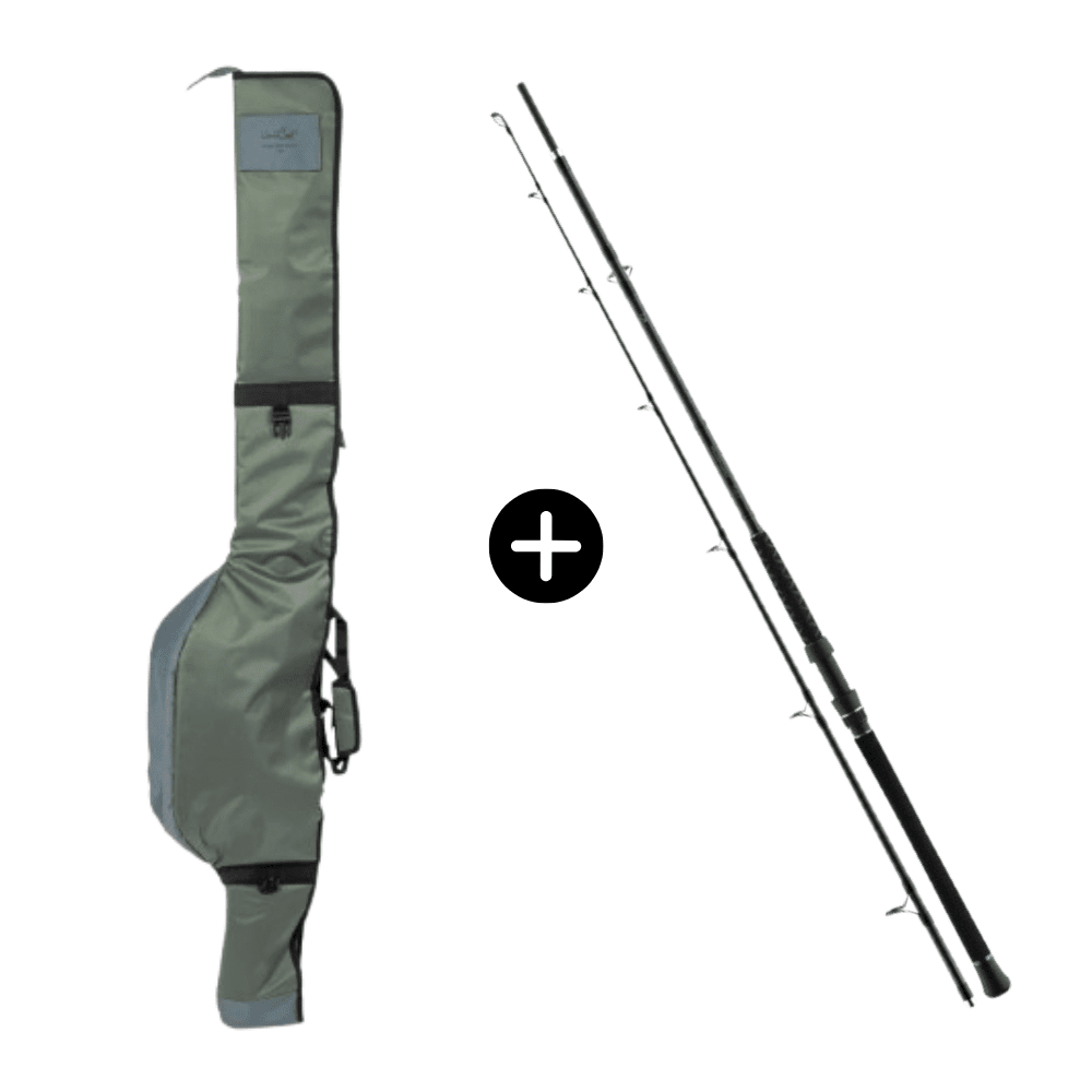Catfish Set Rod and Case Daiwa Powermesh Catfish Boat 275cm 100-400g + Uni Cat Single Rod Sleeve 10ft Schwert, Waffe, Angler, Wasser, Rettungsweste