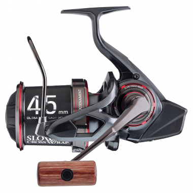 Daiwa Basia Tournament 45 SCW QD , Angelschnurrolle, Spinnrolle, 45 mm Spule, Kohlefaser?, Holzgriff?