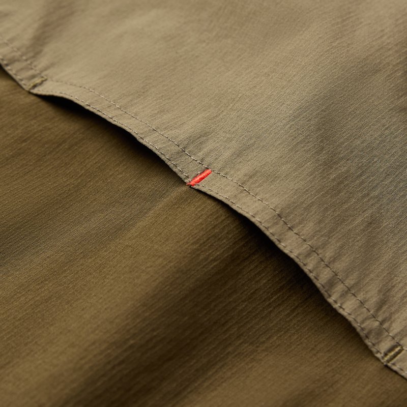 stitch, rote Naht, Saum, Stoff, khaki
