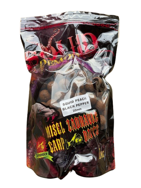 Zadravec Baits Squid Demon Boilies Pêche Poivre 20mm 1kg