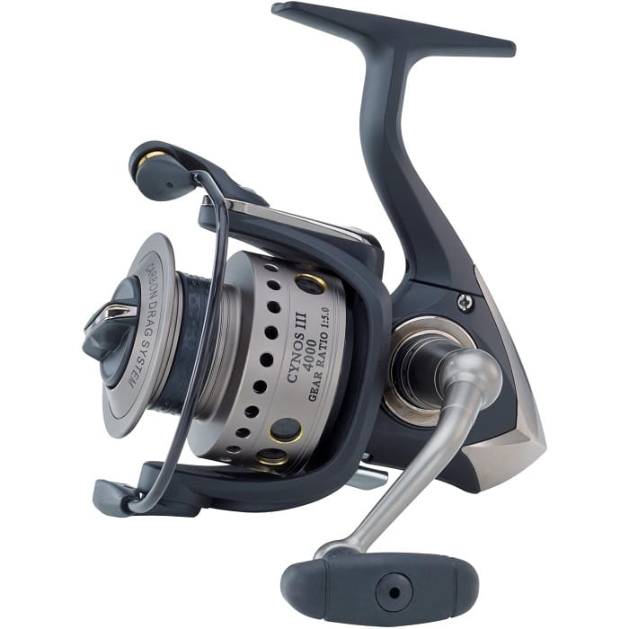 Ryobi Cynos III 5000, Angelrolle, Spinnrolle, Metallspule, schwarz-silber, Frontbremse