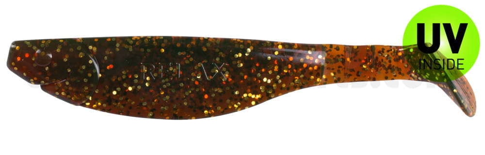 SX Kopyto River 13cm - motoroil-gold-Glitter