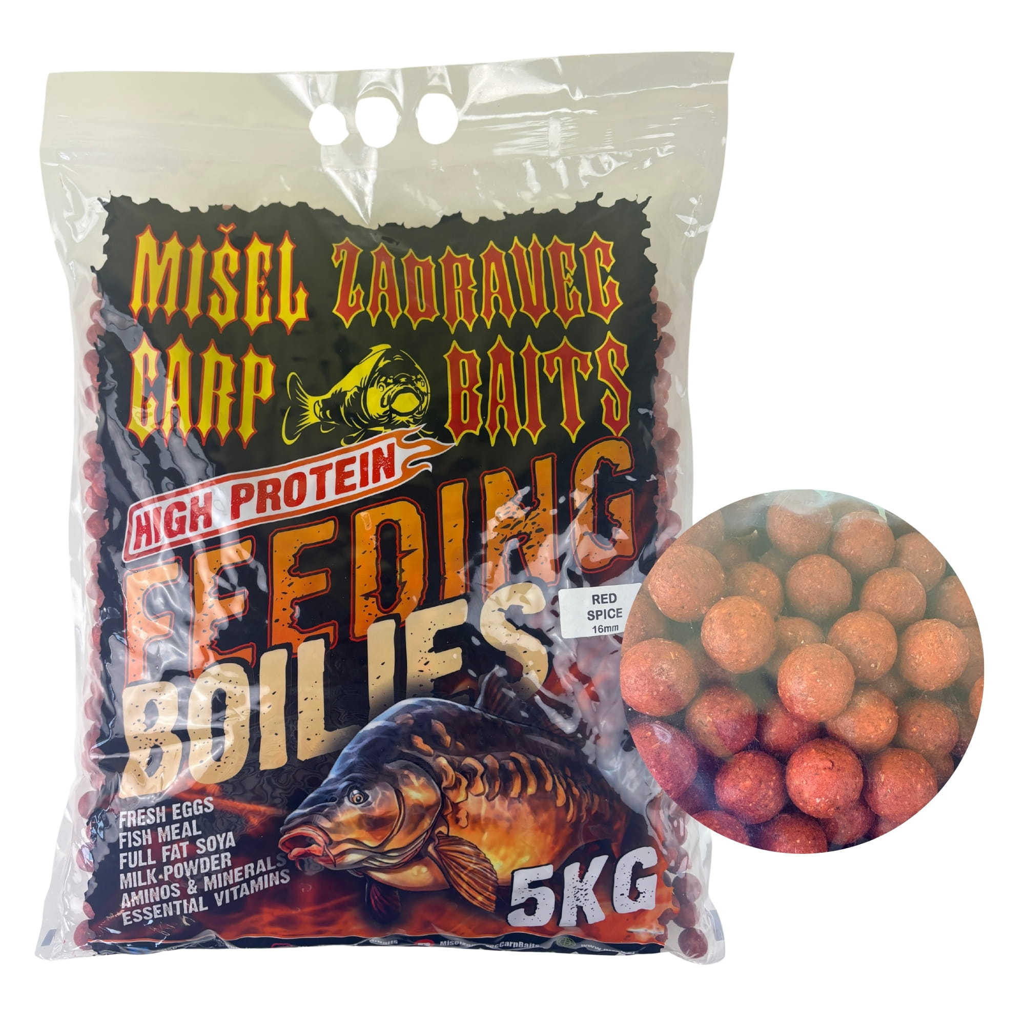 fishing bait, fish feed, pellet bait, red spice, 5kg bag