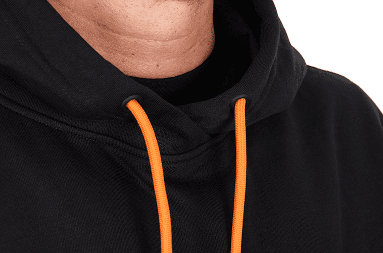 Fox Classic Hoody XXL – Bild 4, hoodie, hood, drawstrings, schwarz, orange_drawstrings