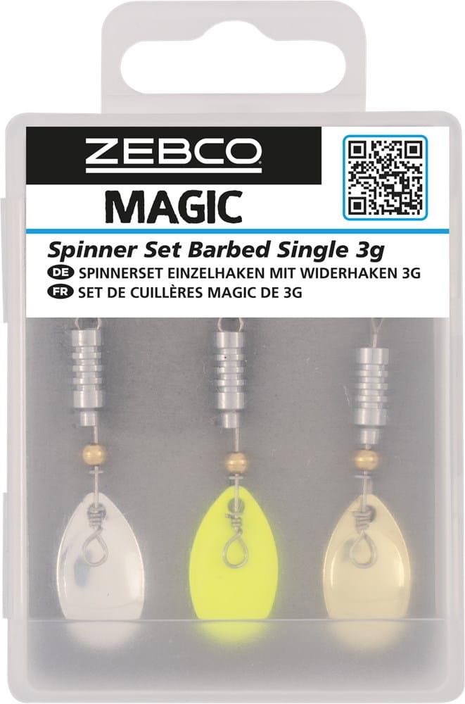 Zebco Magic Spinner Set 3 Stück mit Einzelhaken, spinner, fishing, lures, barbed, 3g