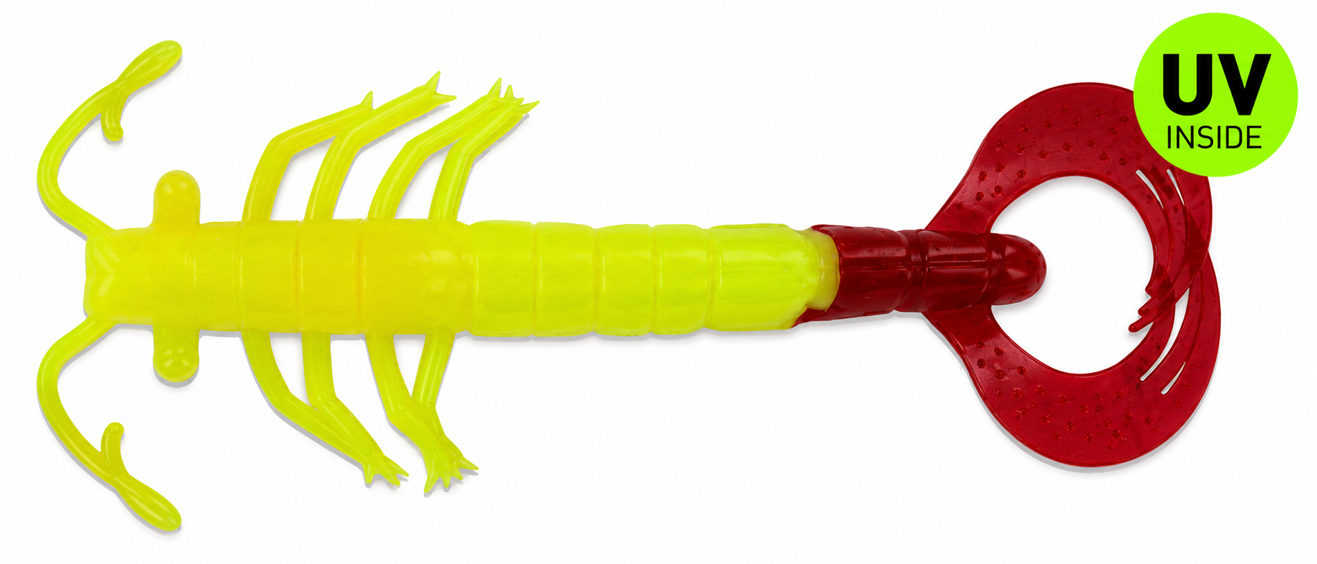 Insekten Lockfigur, Hundertfüßer Spielzeug, Weiches Plastik, UV innen, Roter Kralle Schwanz