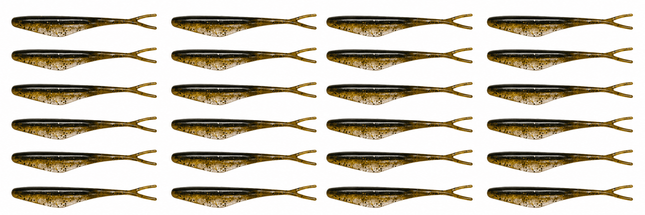 weicher Kunststoffköder, Angellure, Sabiki-ähnlicher Köder, schlanker Minnow, braun gepunktetes Muster