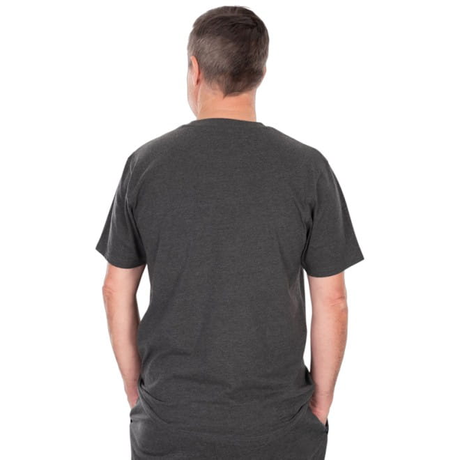 T-Shirt, Kurzarm, Baumwolle, Grau, Rückenansicht