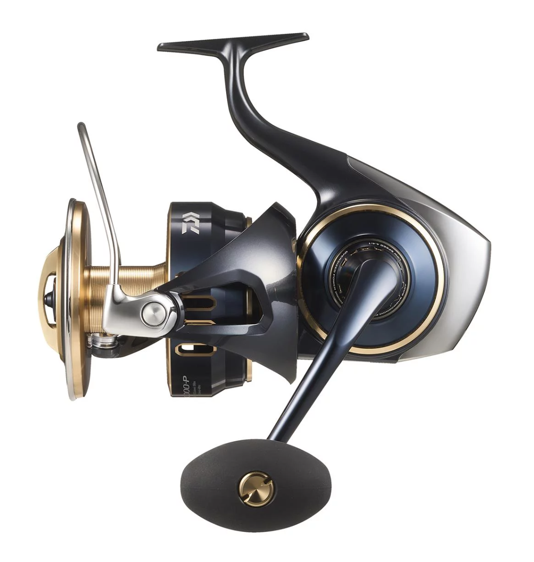 Angeln, Spinnrolle, Rollenkörper, Goldfarbene Akzente, Kugellager?