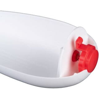 Fox Large Spomb White – Bild 2, electric toothbrush, replacement head, roter komponent, Blasenmechanismus, weiße Gehäuse