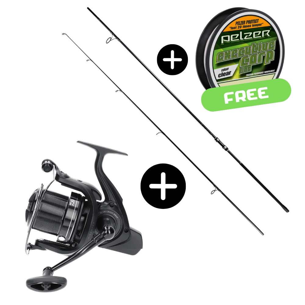 Spodset Shimano TX-A Spod 12ft 5lbs + Daiwa Emblem Spod + GRATIS Schnur Pelzer Executive Line 0,28mm 8kg 400m (TXAS12500+10158-606+2D-C117-028) Rolle