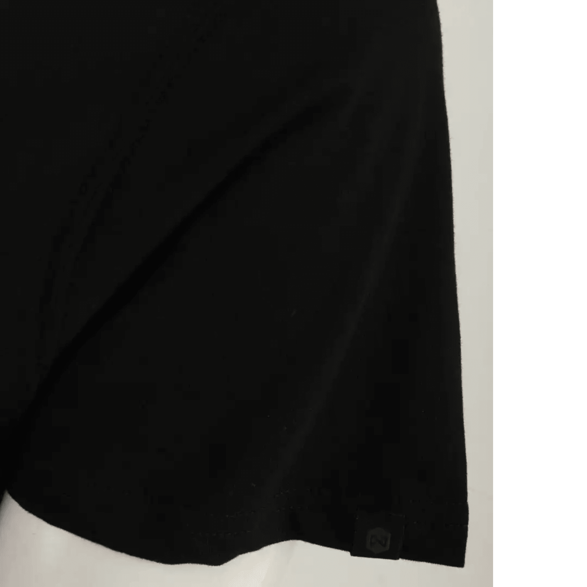 schwarz, oberteil, saum, seite