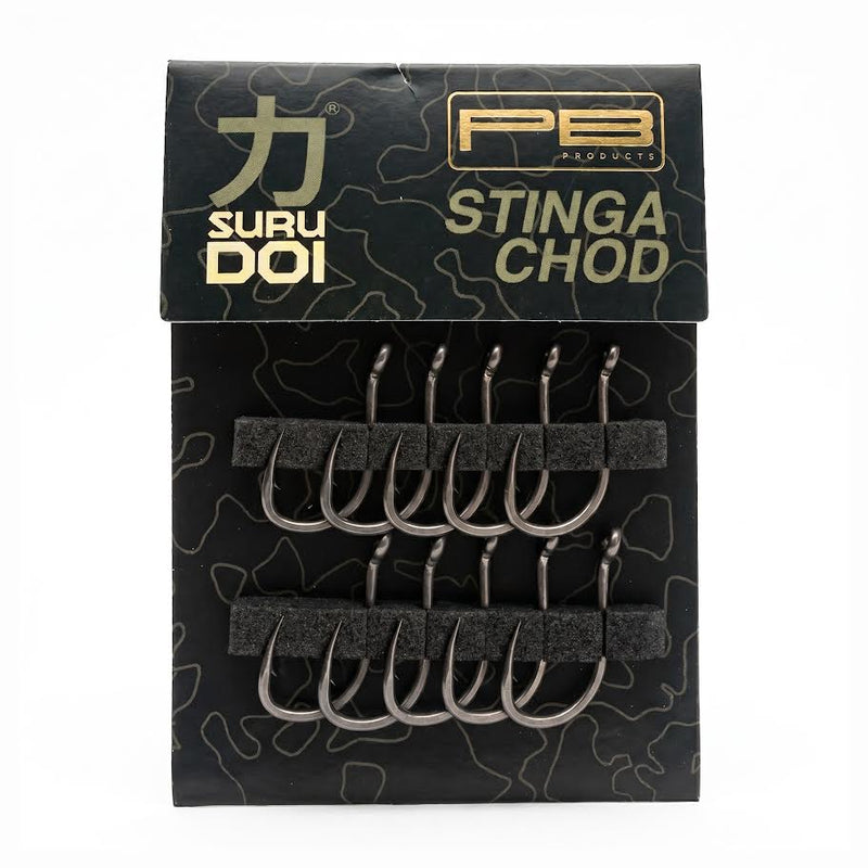 PB Products Surudoi Stinga Chod PTFE Size 6 10 Stück, angelhaken, fischhaken, angeltaschen, metallhaken, forellenhaken