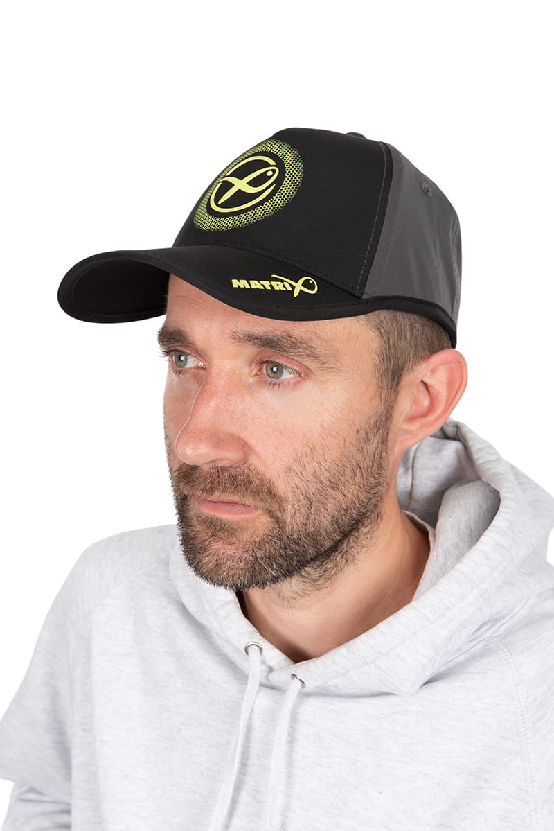 Cap, Baseballkappe, Schwarz, gelbes Logo, Mesh-Panel