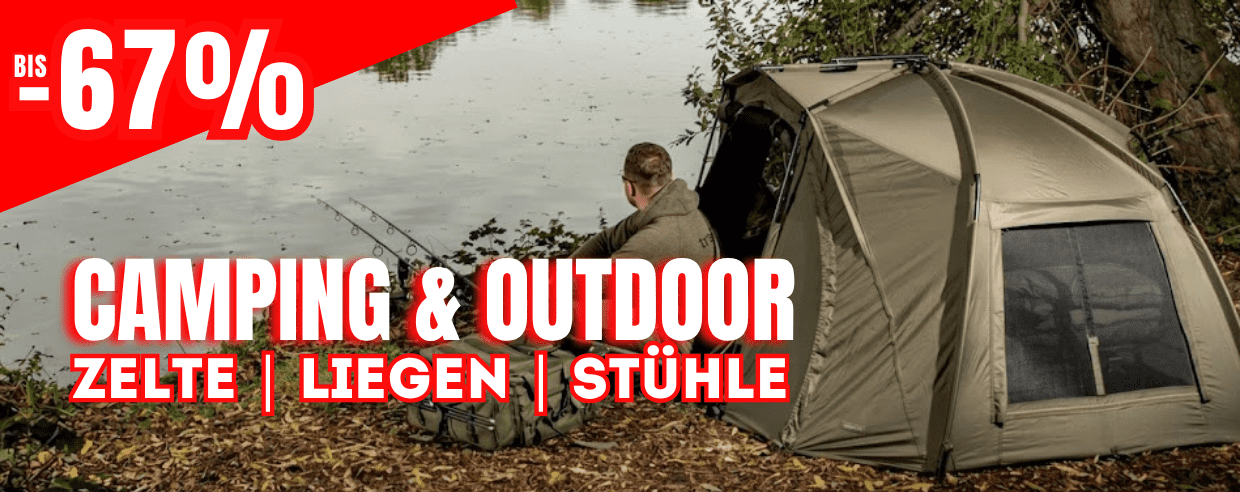 Campingzelt, Angelzelt, khakifarben, Netzfenster, Kuppeldach