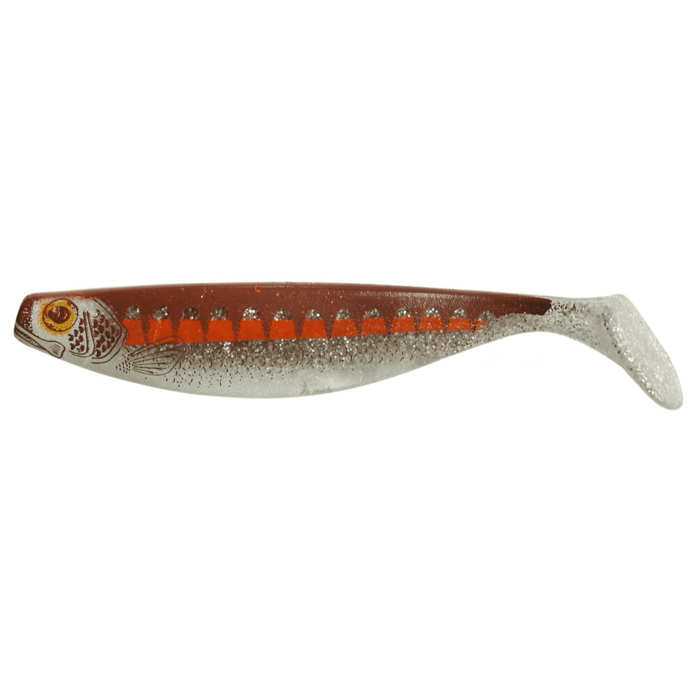 weicher kunststoff Köder, Angelköder, Schwimmend Köder, orange Streifen, gerippter Körper