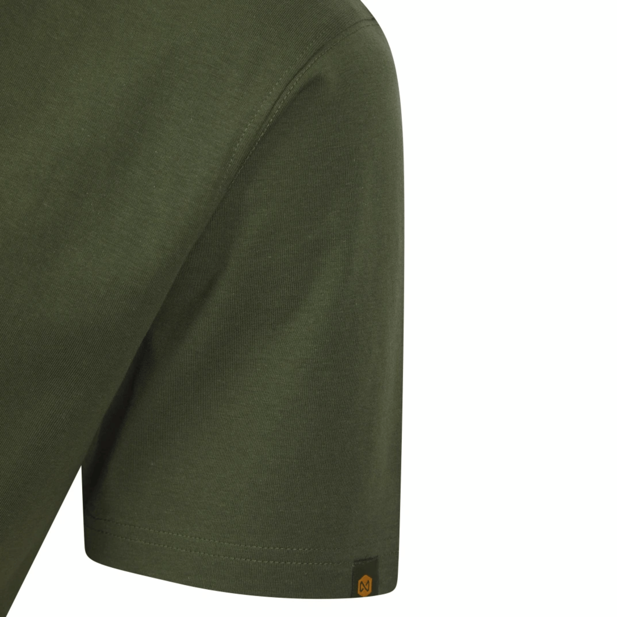 T-Shirt, Olive, Kurzarm, Baumwolle, Unifarben