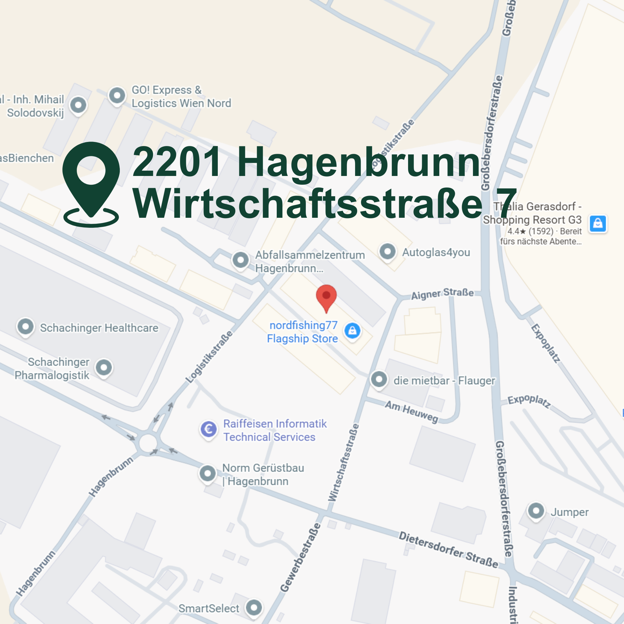 Flagship-Store, Standortpin, Geschäft, Kartenoverlay, Einkaufszone