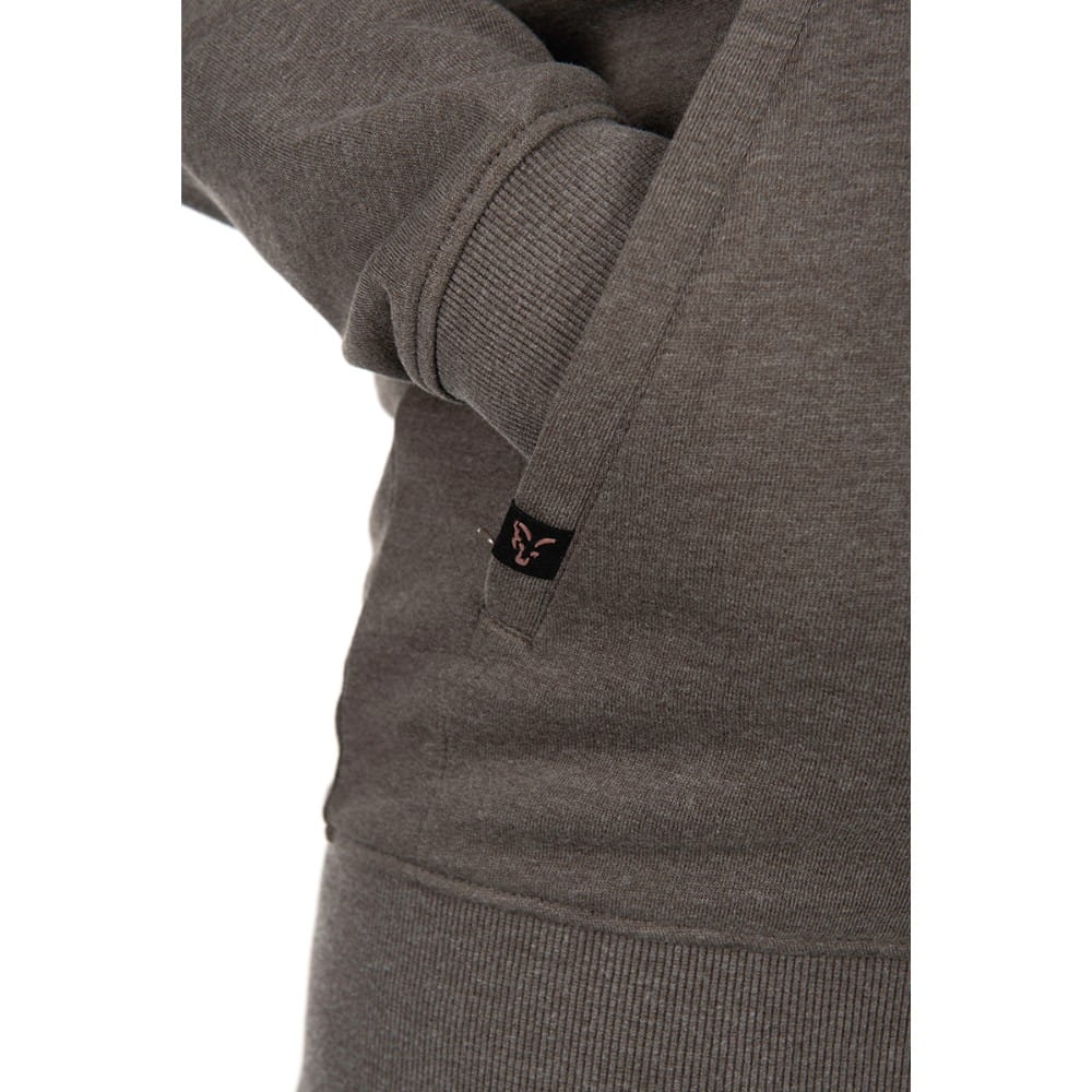 Sudadera capucha clásica mujer inicial grande color gris mezcla