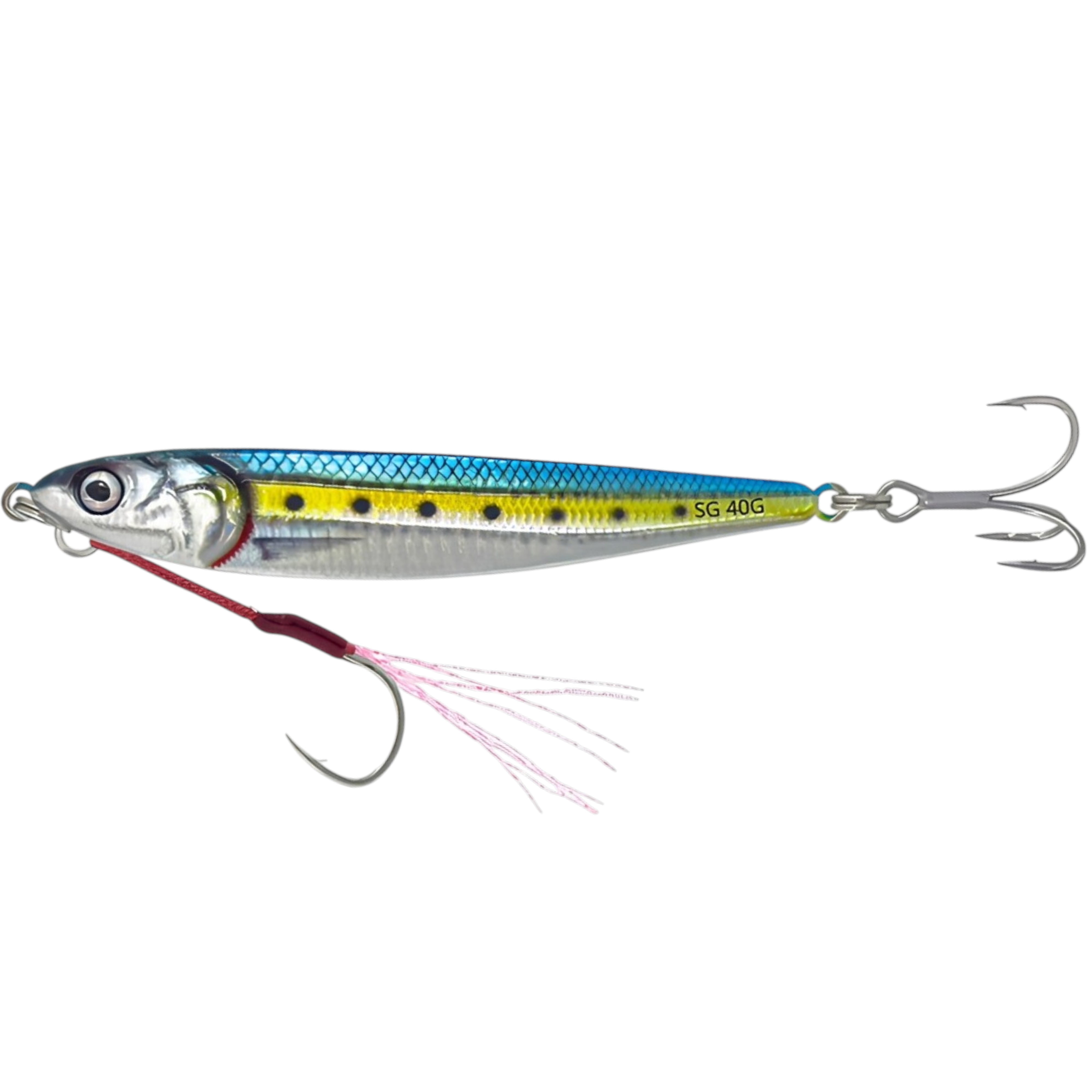 Savage Gear 3D Anchovy Jig 8cm 30G Blue Sardine – Bild 2, jigging lure, fishing lure, treble hook, blue/silver, trolling lure