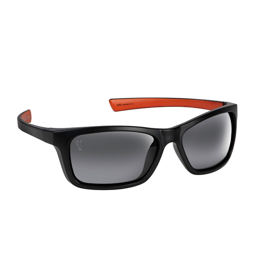 Fox-Collection-Sonnebrille-Wraps-Schwarz_Orange-graue-Glaser-CSN049 Fox Collection Wraps Sonnenbrille Black/Orange Grey Lens