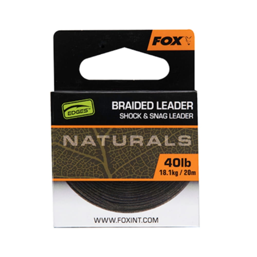 Fox-Edges-Naturals-Braided-Leader-x-40-lb-18-1-kg-20-m-CAC819 Leader intrecciato Fox Naturals 40 libbre 18,1 kg 20 metri