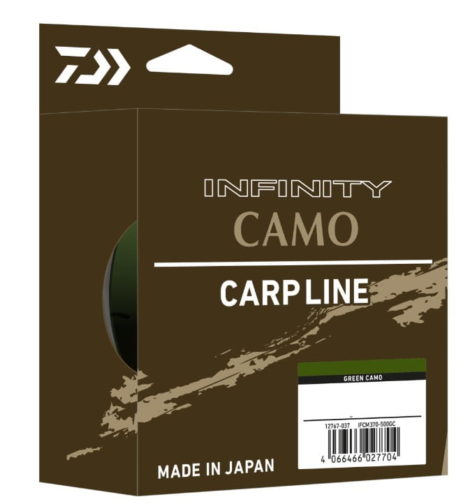 Daiwa Infinity Camo 0,300mm 6,9kg 1200m Barna Camo Kiste, Karton, Lieferung des Pakets, Person