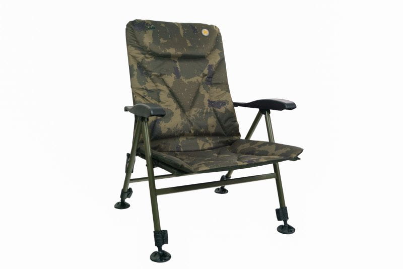 Solar Worldwide Recliner Low, Campingstuhl, Faltstuhl, Kaml-Tarnmuster, Stahlrahmen, Armlehnen