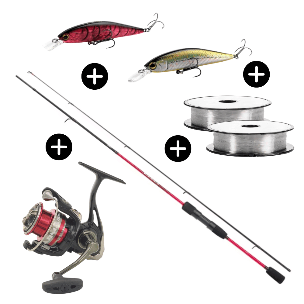 Sügér és pisztráng teljes készlet Shimano Sienna Spinning 211cm 3-21g + WFT Ajima 800 + GoFish Mono zsinór + 2x Shimano Yasei Wobbler Rolle