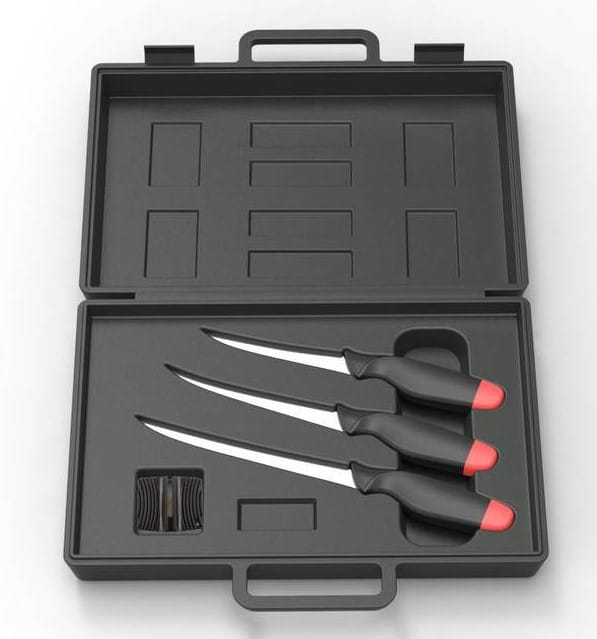 DAM Fillet Knive Kit Filetiermesser-Set mit Messerschärfer und Koffer 4-teilig !Lieferbar nur nach Österreich und ab 18 Jahren!