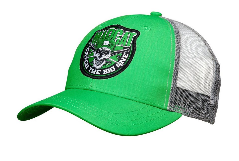 MadCat Skull Baseball Cap One Size, Baseballmütze, grüne Mütze, Mesh-Rücken, verstellbar, Aufnäher Logo