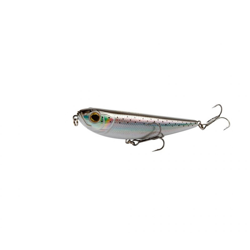 Shimano Yasei Shock Stick F70 7cm 7g Sea Trout, fishing lure, minnow, soft lure, treble hooks, silberfarben