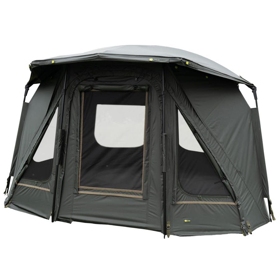 Kuppelzelt, Campingzelt, Stahlgrau, Außenwand aus Nylon, Tür mit Fenster