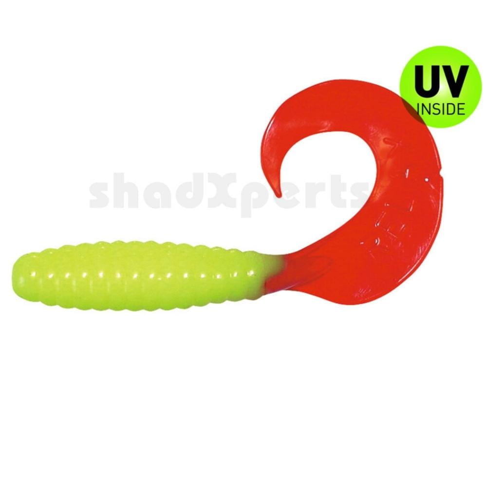 Relax Twister 8 cm (4") fluo yellow/red tail 5 pieces