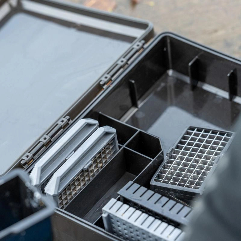 Arbeitsbox, Kunststoffkasten, Moduleinsätze, Gitterboden, Fachaufteilung