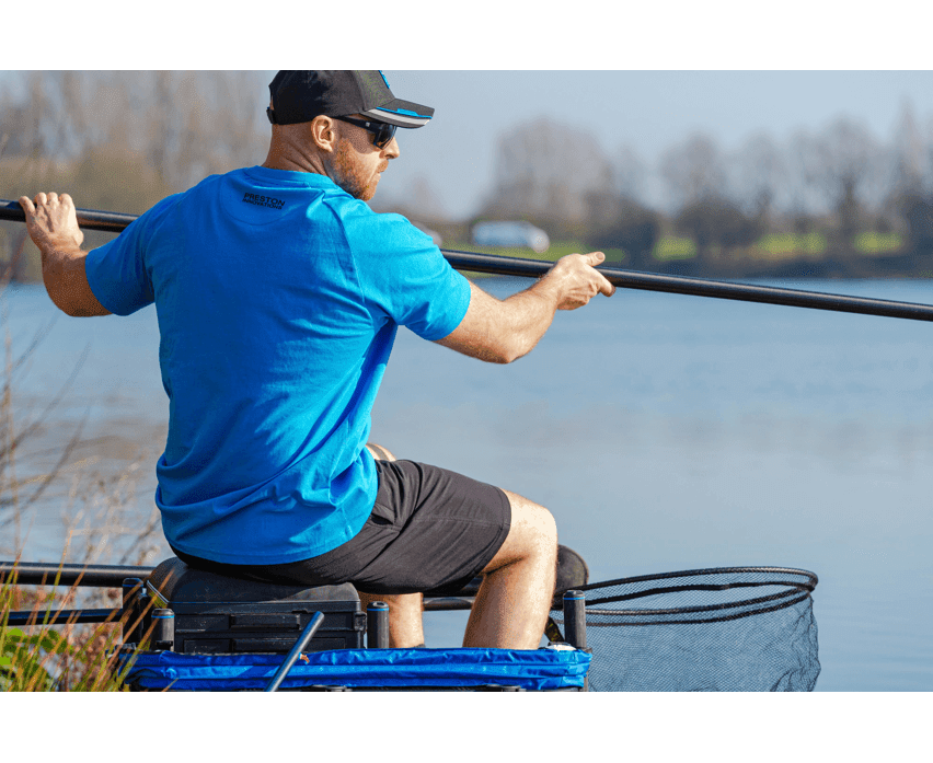 angeler, angler, netz, blaues hemd, outdoor szene