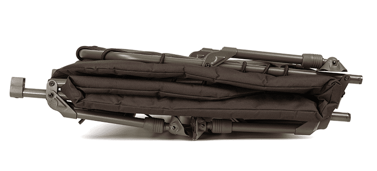 trifold, tripod, folded, brown, metallic