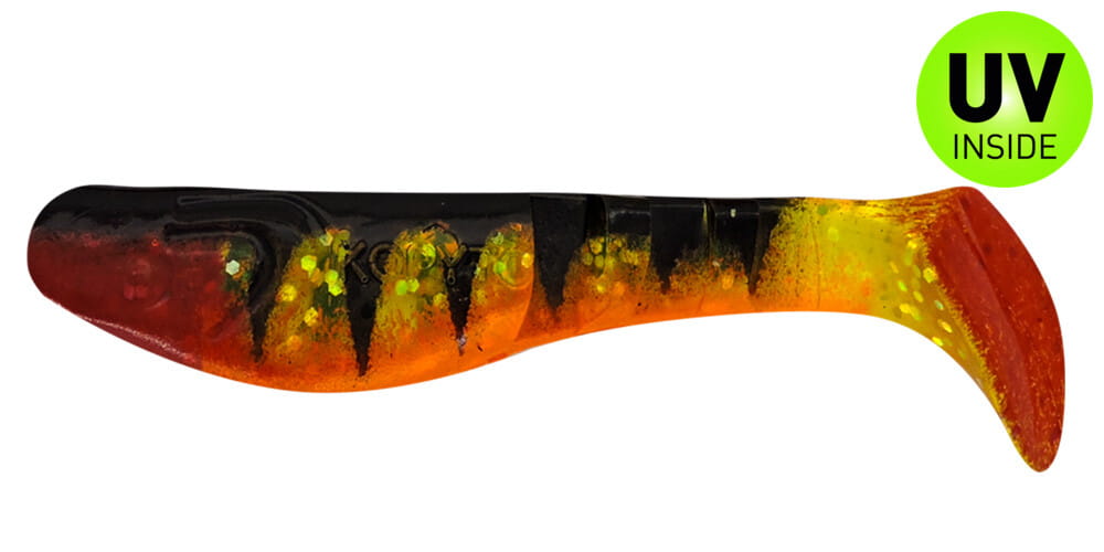 Relax Kopyto Classic 8 cm (3") Grünglitter / Snoekbaars / Oranje / Rode Staart 2 Stuk Tier, Fische, Leben im Meer