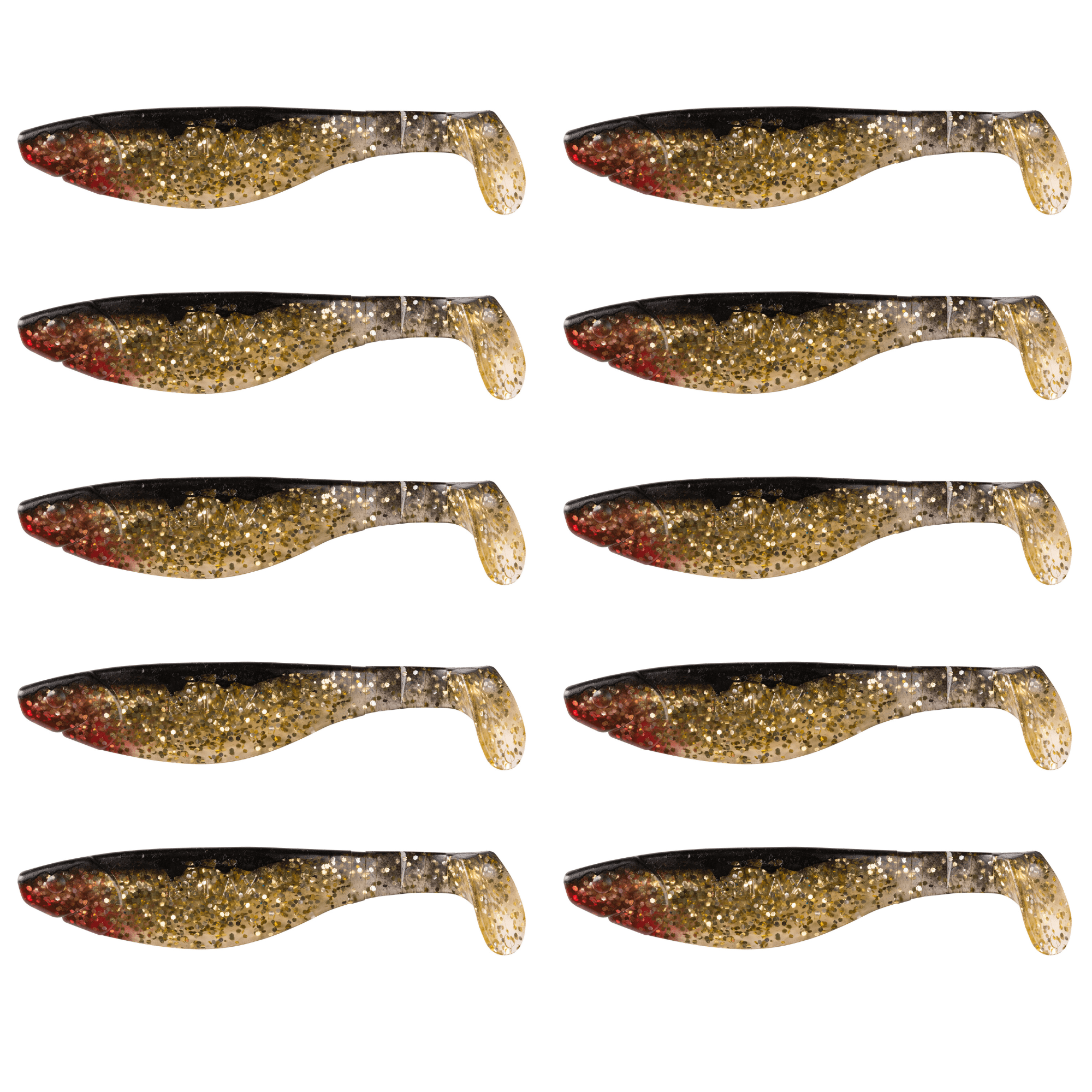 Relax Kopyto River 11cm (4") Klar Gold Glitter / Schwarz 10 Stück – Bild 2, softes Plastiklarve, glitzernder Köder, Nachbildung Köder, Anglerköder, Glitzermuster