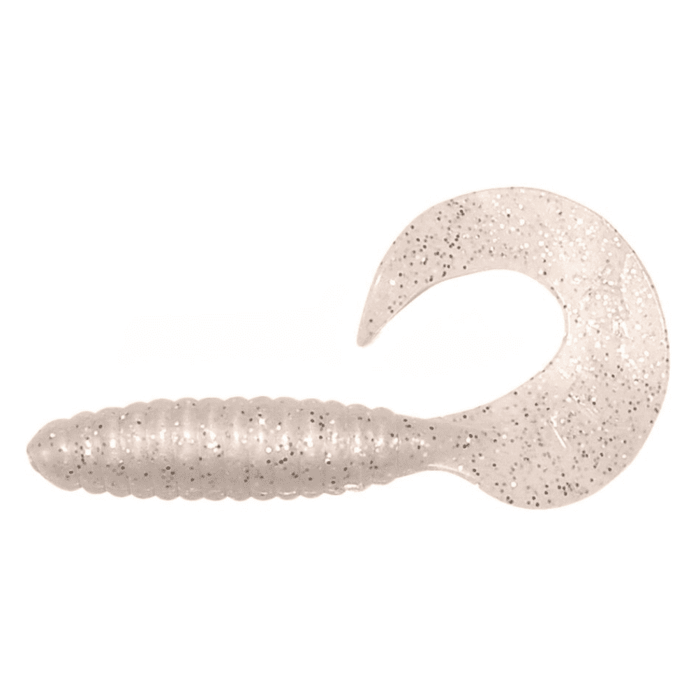 Gummifisch, Schwimmender Gummifisch, Twister, Glitzer, Beige
